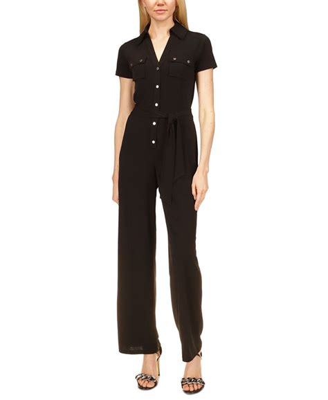 michael michael kors paulette button detail knit jumpsuit womens|saks mike Kors jumpsuit.